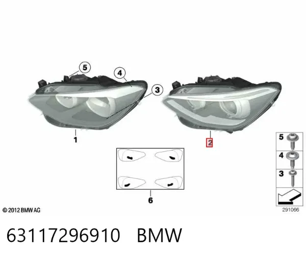 Luz direita 63117296910 BMW