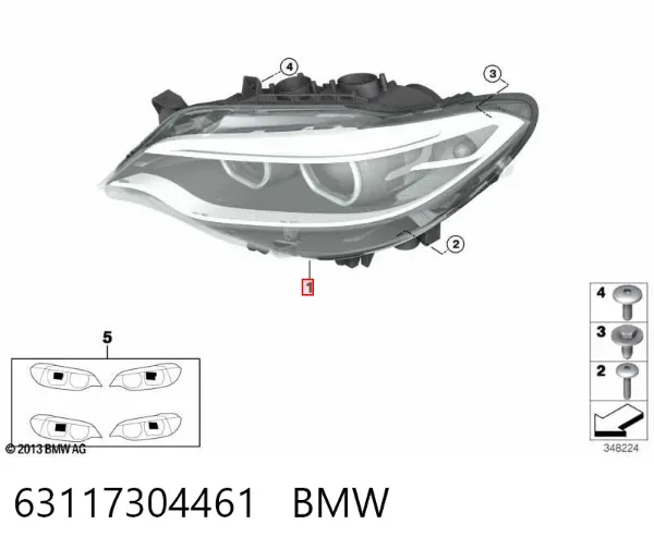 Luz esquerda 63117304461 BMW