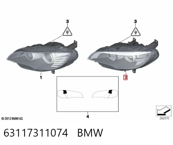 Luz direita 63117311074 BMW