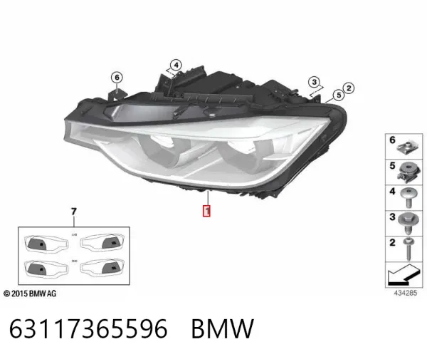 Luz direita 63117365596 BMW