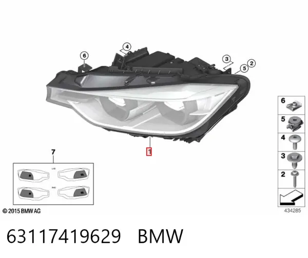 Luz esquerda 63117419629 BMW