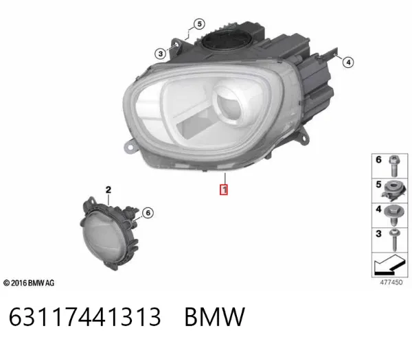 Luz esquerda 63117441313 BMW