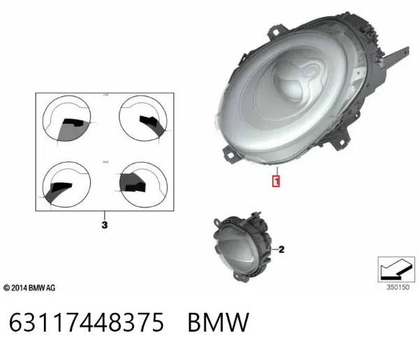 Luz esquerda 63117448375 BMW