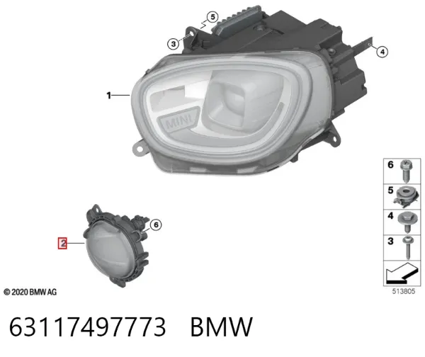 Luzes de nevoeiro esquerdas 63117497773 BMW