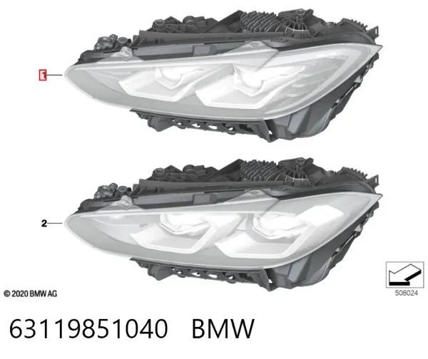Luz direita 63119851040 BMW