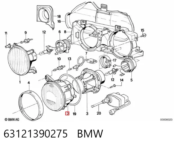 Luz esquerda 63121390275 BMW