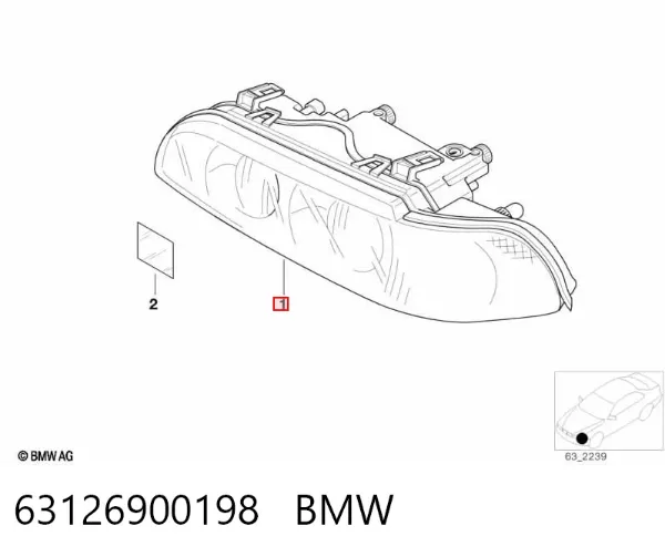 Luz direita 63126900198 BMW