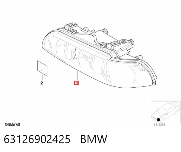 Luz esquerda 63126902425 BMW