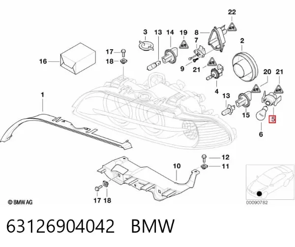 Base (casquilho) de lâmpada de pisca-pisca 63126904042 BMW