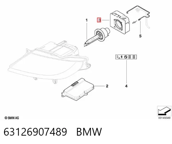 Unidade de encendido (xénon) 63126907489 BMW