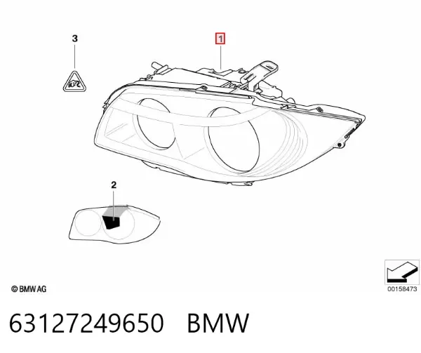 Luz direita 63127249650 BMW