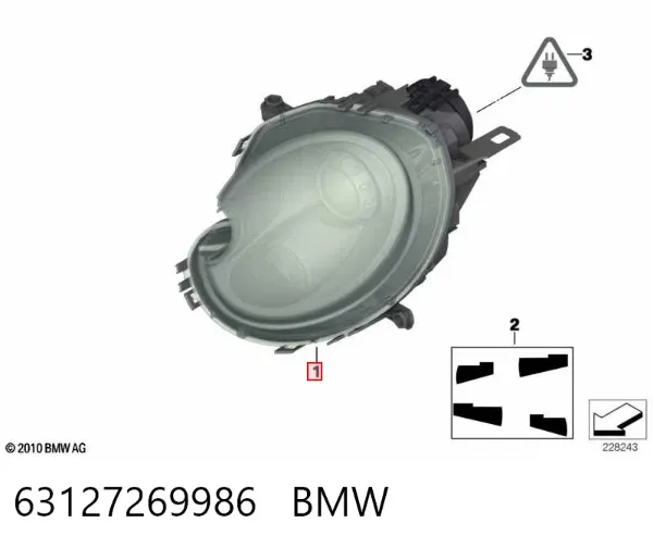 Luz direita 63127269986 BMW