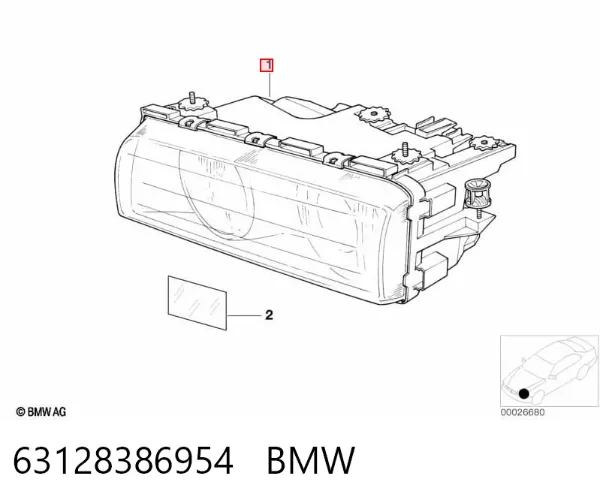 Luz direita 63128386954 BMW