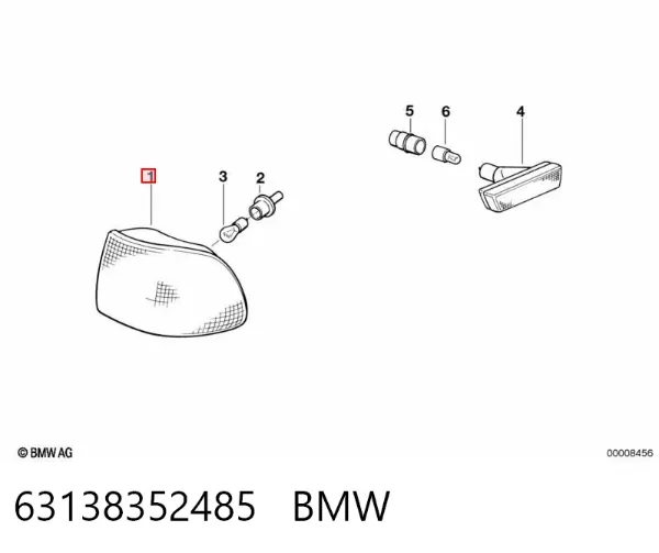 Pisca-pisca esquerdo 63138352485 BMW
