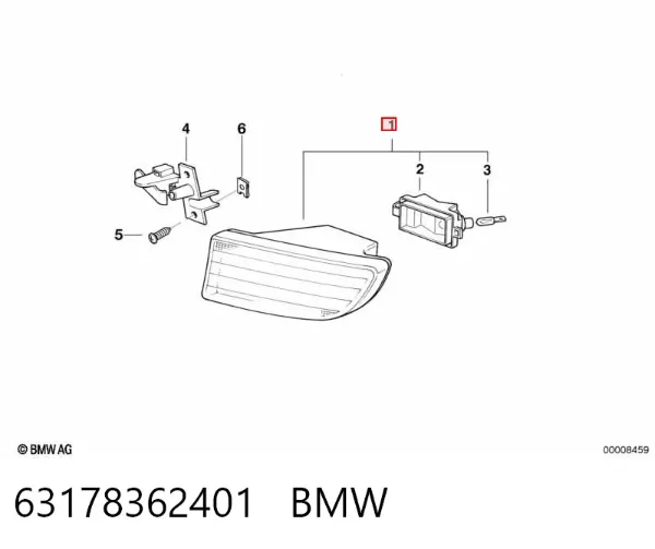 Luzes de nevoeiro esquerdas 63178362401 BMW