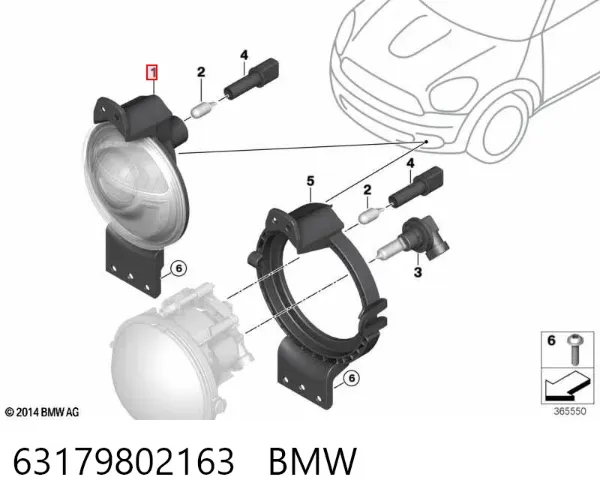 Luzes de nevoeiro esquerdas/direitas 63179802163 BMW