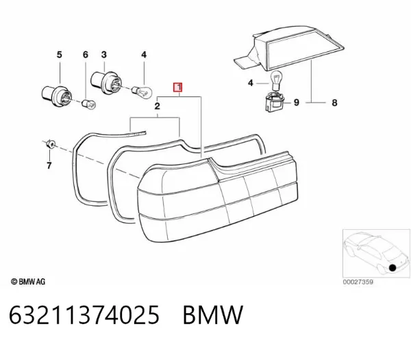 Lanterna traseira esquerda 63211374025 BMW