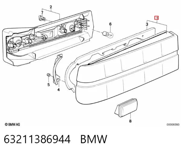 Lanterna traseira direita 63211386944 BMW