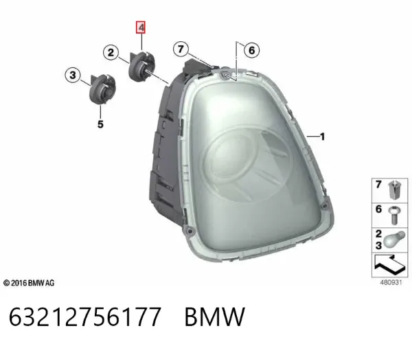 Pisca-pisca direito 63212756177 BMW
