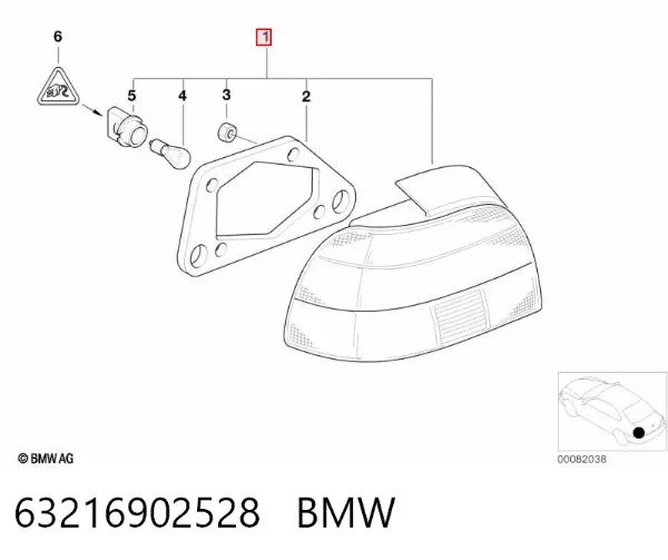 Lanterna traseira direita 63216902528 BMW