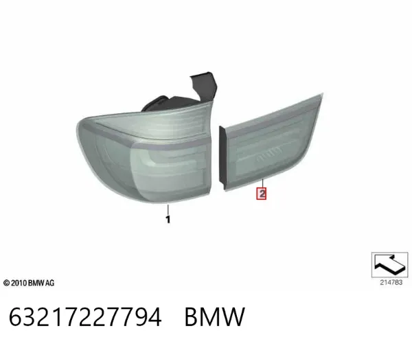 Lanterna traseira direita interna 63217227794 BMW