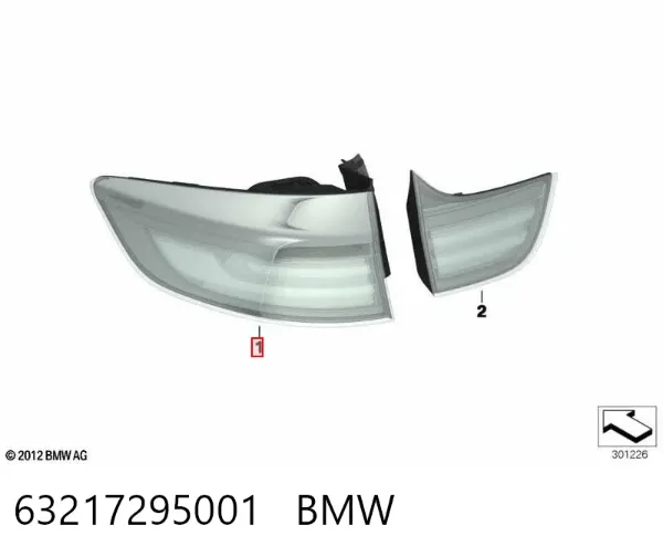 Lanterna traseira esquerda externa 63217295001 BMW