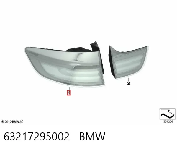 Lanterna traseira direita externa 63217295002 BMW