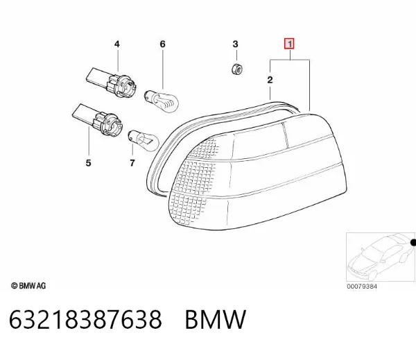 Lanterna traseira direita BMW 7 E38