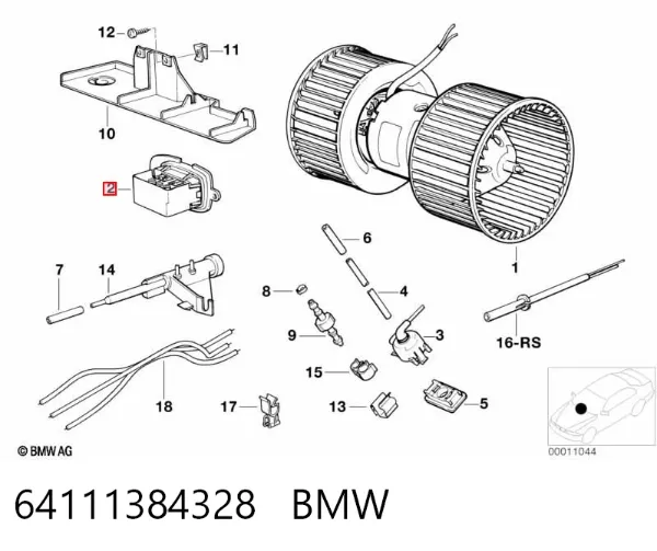 Resistor (resistência) de ventilador de forno (de aquecedor de salão) 64111384328 BMW