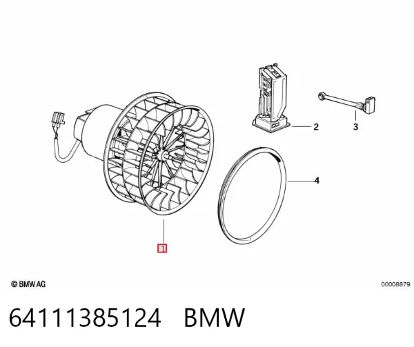 Motor de ventilador de forno (de aquecedor de salão) 64111385124 BMW
