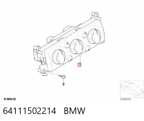 Unidade de controlo dos modos de aquecimento/condicionamento 64111502214 BMW