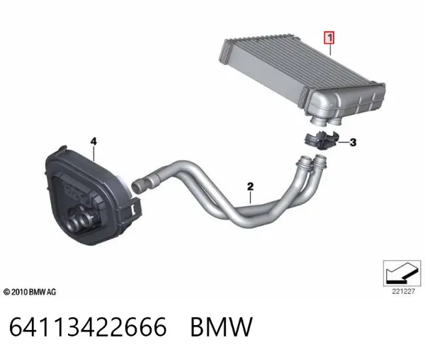 Radiador de forno (de aquecedor) 64113422666 BMW