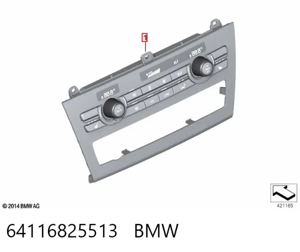 Unidade de controlo dos modos de aquecimento/condicionamento 64116825513 BMW