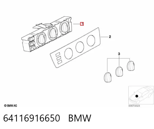 Unidade de controlo dos modos de aquecimento/condicionamento 64116916650 BMW