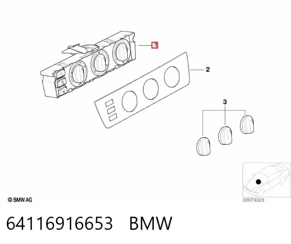 Unidade de controlo dos modos de aquecimento/condicionamento 64116916653 BMW