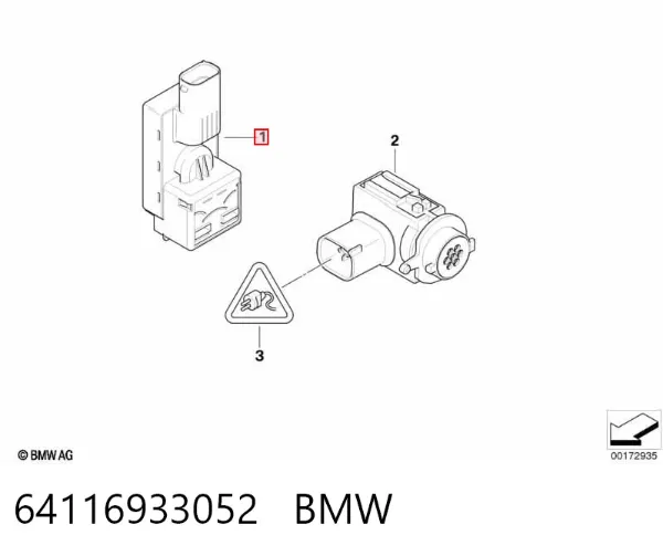 Sensor de sujidade de ar 64116933052 BMW