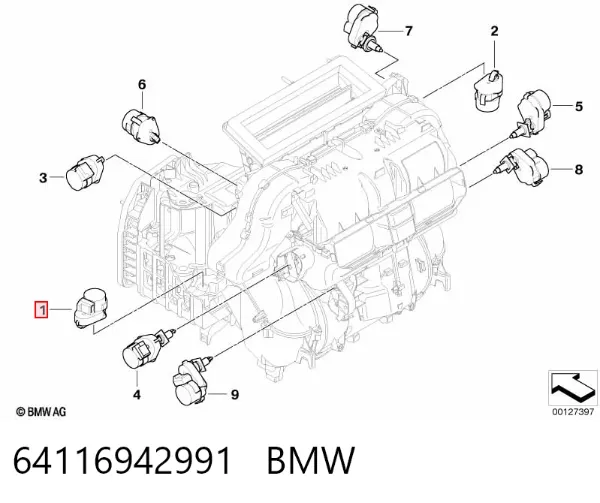 Acionamento de comporta de forno BMW 5 E60