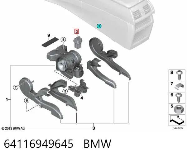 Resistor (resistência) de ventilador de forno (de aquecedor de salão) 64116949645 BMW