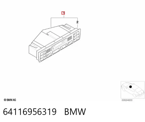 Unidade de controlo dos modos de aquecimento/condicionamento 64116956319 BMW