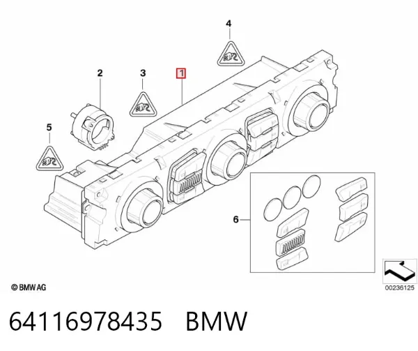 Unidade de controlo dos modos de aquecimento/condicionamento 64116978435 BMW
