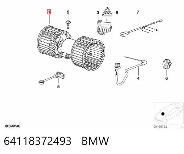 Motor de ventilador de forno (de aquecedor de salão) 64118372493 BMW