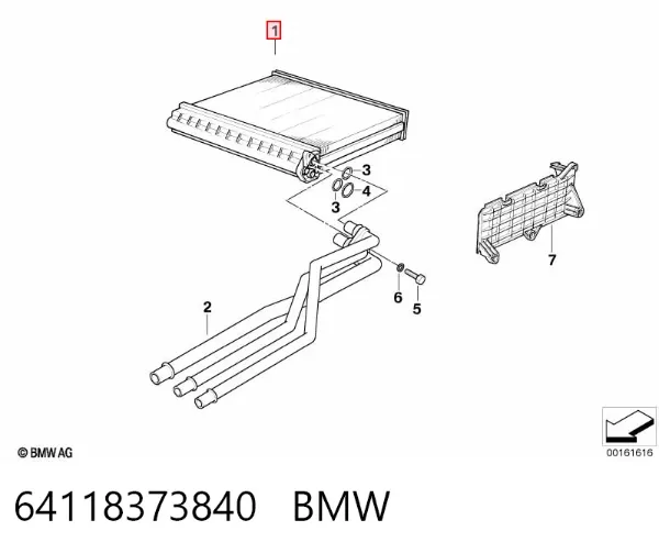 Radiador de forno (de aquecedor) 64118373840 BMW