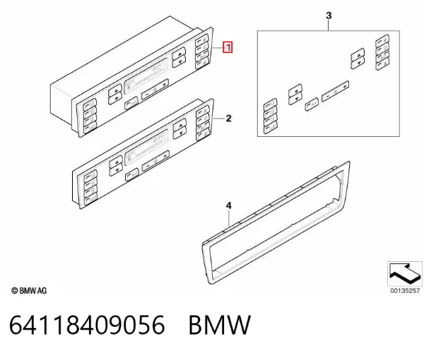 Unidade de controlo dos modos de aquecimento/condicionamento 64118409056 BMW