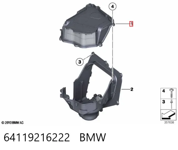 Caixa de filtro de ar 64119216222 BMW