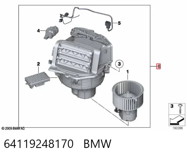 Motor de ventilador de forno (de aquecedor de salão) 64119248170 BMW