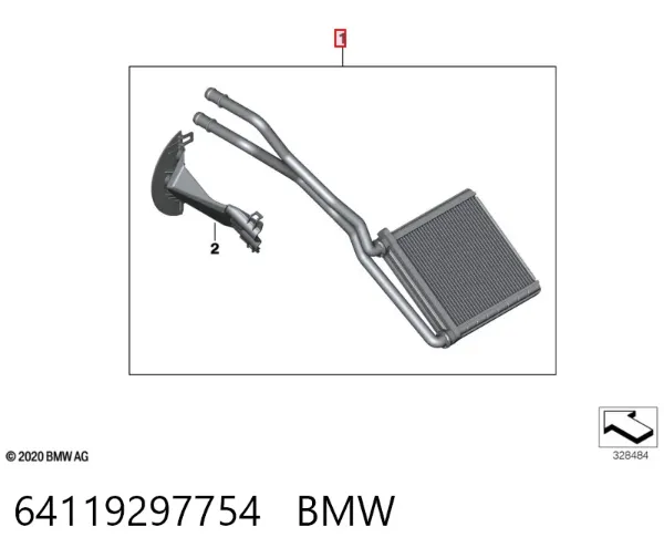 Radiador de forno (de aquecedor) 64119297754 BMW