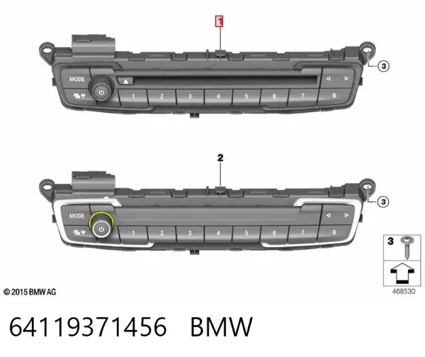 Unidade de controlo multimídia 64119371456 BMW