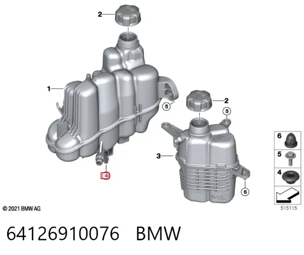 Cápsula (prendedor) de fixação de grelha do radiador ao panel 64126910076 BMW