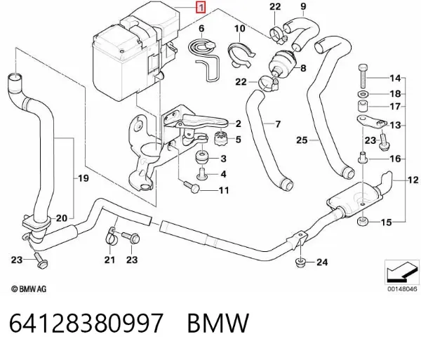 Calorífero autônomo 64128380997 BMW