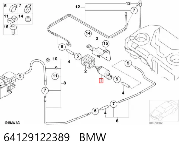 Módulo de bomba de combustível com sensor do nível de combustível 64129122389 BMW